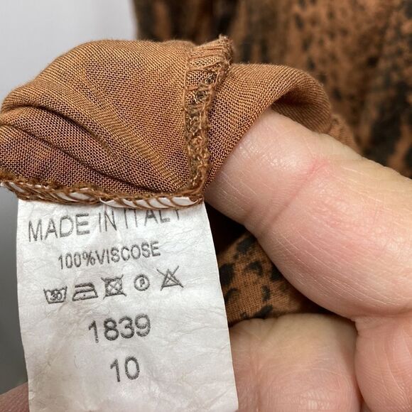 Snake Print Belted Midi Dress Medium - Picture 3 of 7